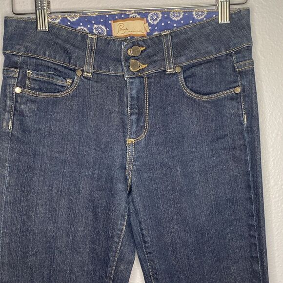 Paige Hidden Hills Dark Wash Stretch Bootcut Jeans Size 27 - Picture 2 of 10